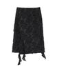Milo Woman Sheer Ruffle Midi Skirt [Black]