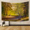 Autumn Forest Tapestry Wall Hanging Natural Fallen Leaves Landscape Hippie Tapestry Colorful Living Room Hanging Wall Tapestry