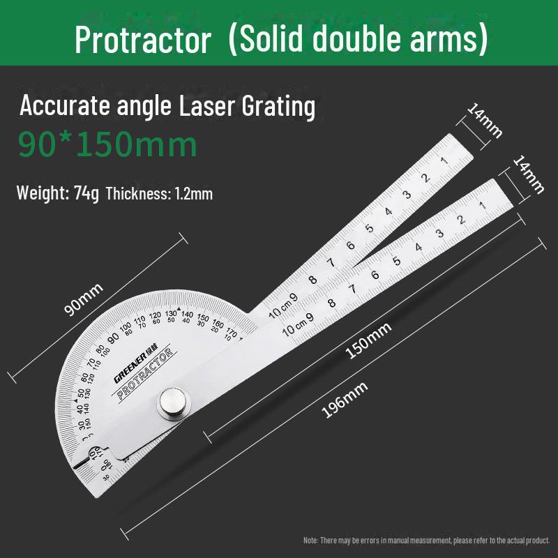 

Высокоточная угловая линейка Green Forest из нержавеющей стали на 90 градусов для деревообработки double arm 90*150MM