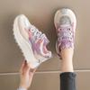 Trend versatile thick-soled heightening women's shoes 2025 summer new color matching student breathable mesh single shoes sports and leisure