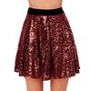Women Skirt Elastic High Waist Sparkling Sequins Short Skirt Breathable Fabric Slimming Skirt Work Leisure Travel Parties