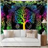 Tapestry, Colorful Mandala, Tree of Life, Home Decoration, Hanging Cloth, Live Broadcast Background Cloth, Bedside Tapestry