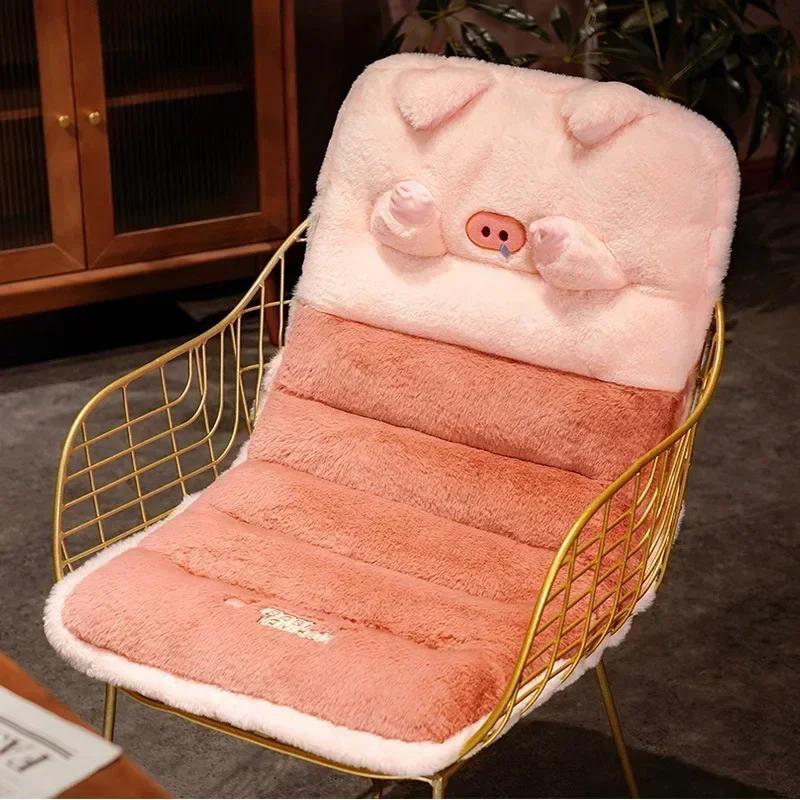 Office Seat-Back Cushion Soft Smooth Short Plush Thicken Chair Cushion Girls' Cute Seat Living Room Tatami Cushion