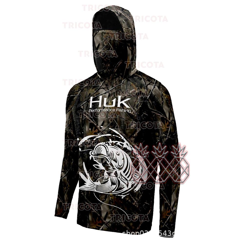  Fishing Hoodies Men's Long-Sleeve Sun Protection Hooded Fishing Wear