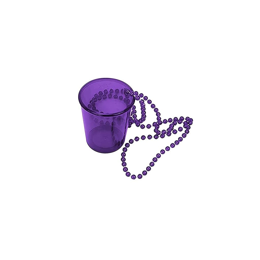 12 pezzi, Collana a catena di perline trasparente con coppa perfetta per feste di addio al celibato, festival della birra, Mardi Gras, bicchiere da vino in plastica per forniture e bomboniere per feste