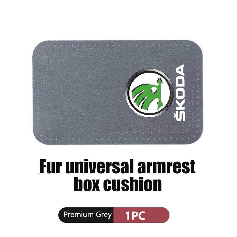 Car Armrest Box Pad Suede Auto Armrest Mat Car Accessories For Skoda Octavia Superb RAPID FABIA KAMIQ KAROQ KODIAQ YETI knfg14