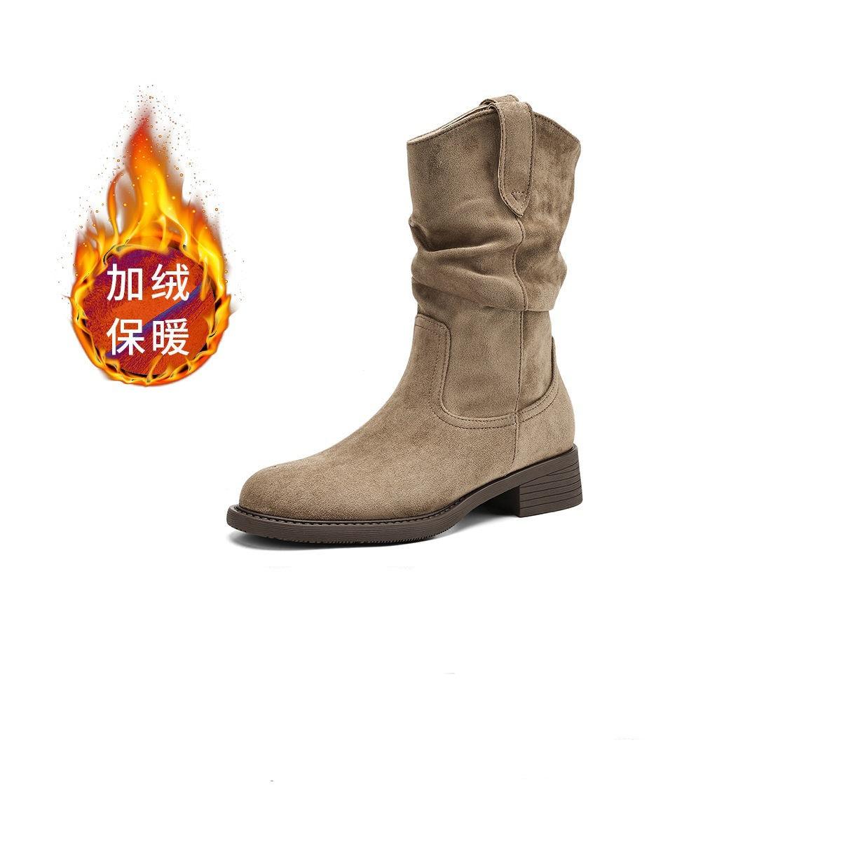 

Премиальные ботинки-чулки женские средней длины осенние ботинки новые Merad ковбойские ботинки вестерн рыцарские ботинки мартин 40