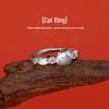 Tichia 999 Sterling Silver Cat Paw Open Ring for Women - Creative & Trendy Design