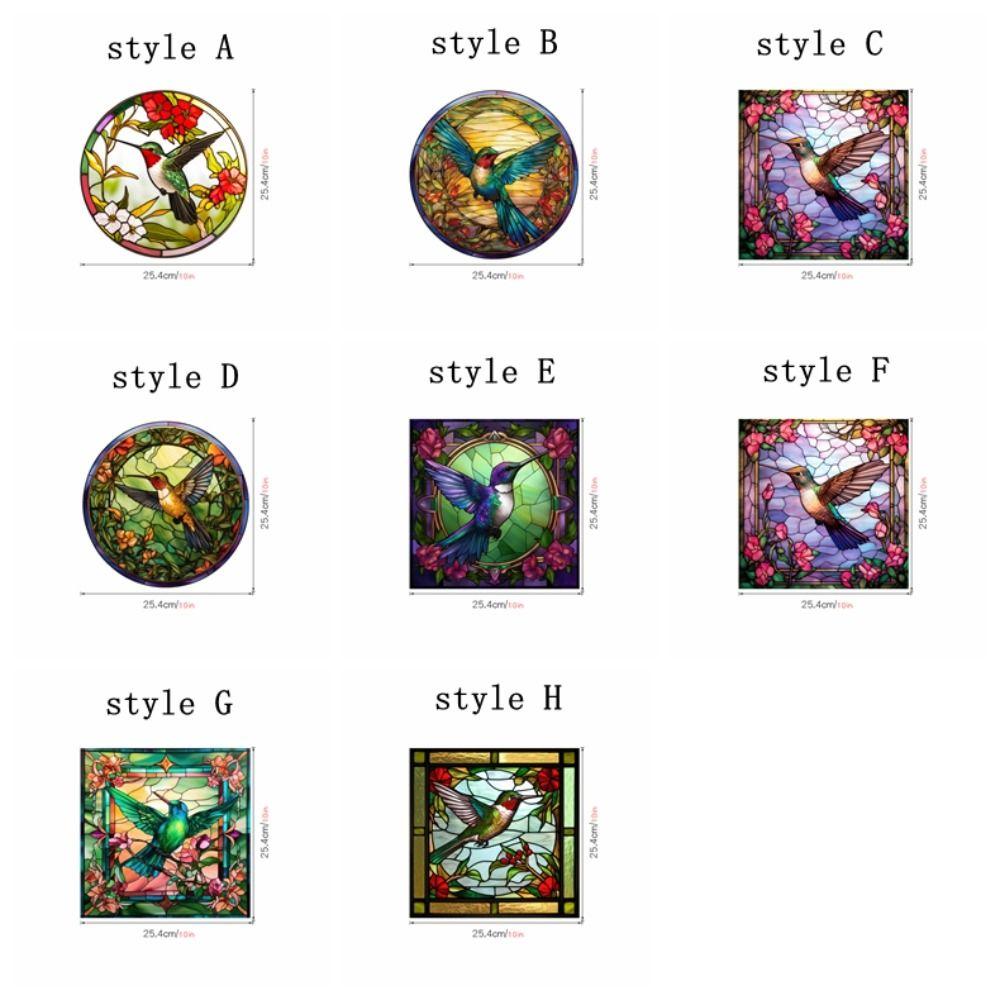 Double-Sided Design Hummingbird Window Decals Reusable Warning Sticker  Dormitory