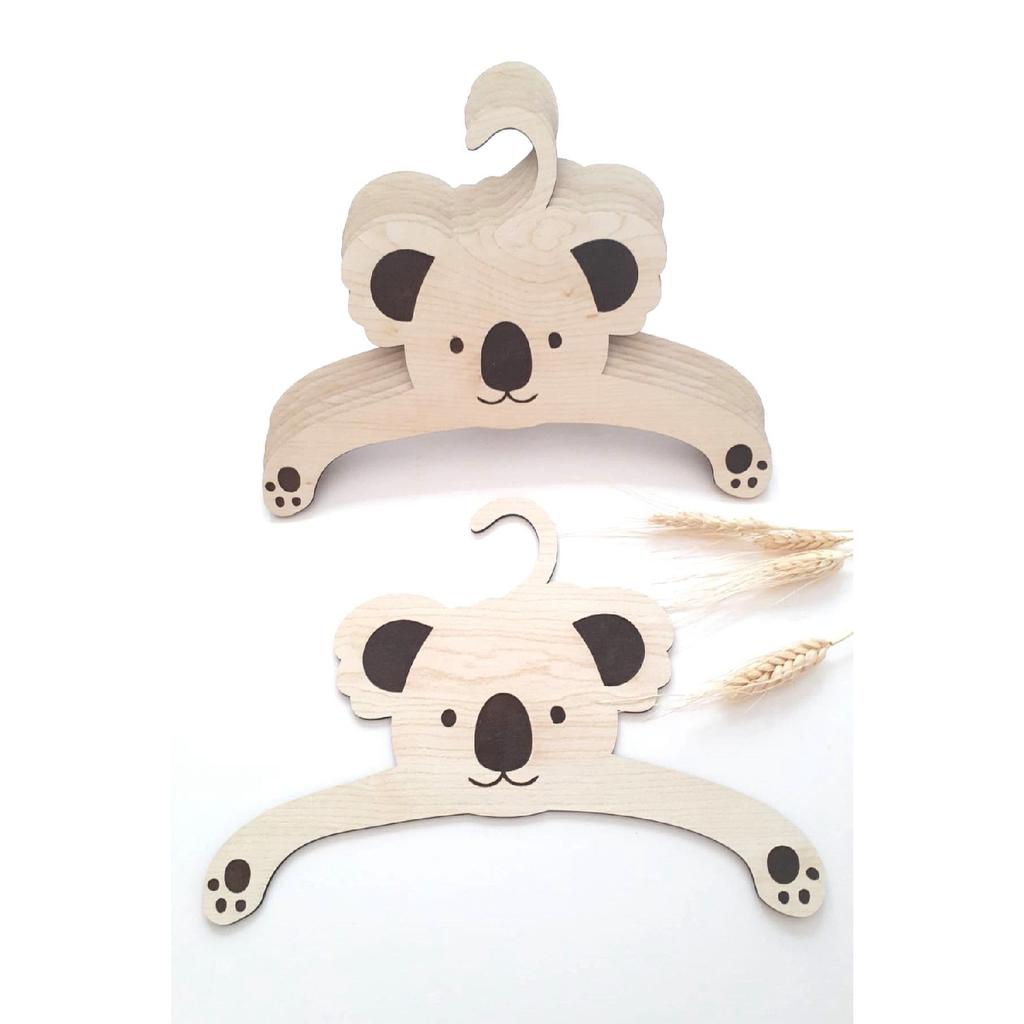 5-piece Baby Clothes Hanger Wooden Clothes Hanger Koala