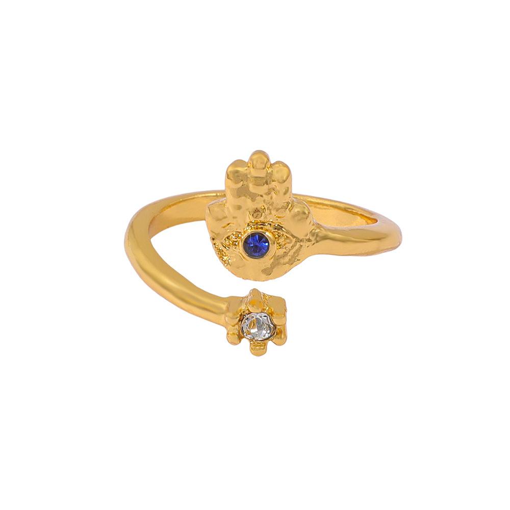 Korean Style Fashionable and Exquisite Devil's Eye Blue Eye Palm Open Ring