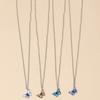 Cold Wind Retro Purple and Blue Butterfly Necklace Collarbone Chain, Butterfly Necklace Four-piece Sweater Necklace