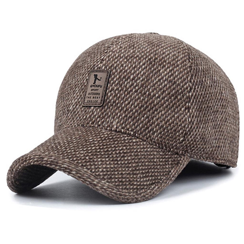 Unisex Letter Label Baseball Caps Winter Thicken Warm Hats Outdoor Adjustable Casual Hats Hip Hop Caps