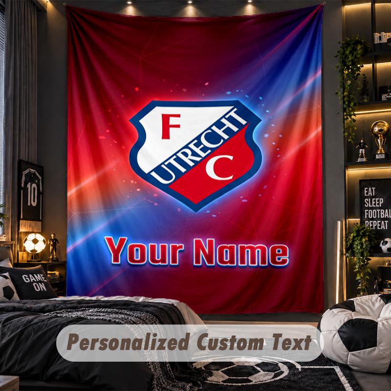 TapestryFC Utrecht Custom Name Text Personalized Wall Hanging Tapestry Home Wall Decor