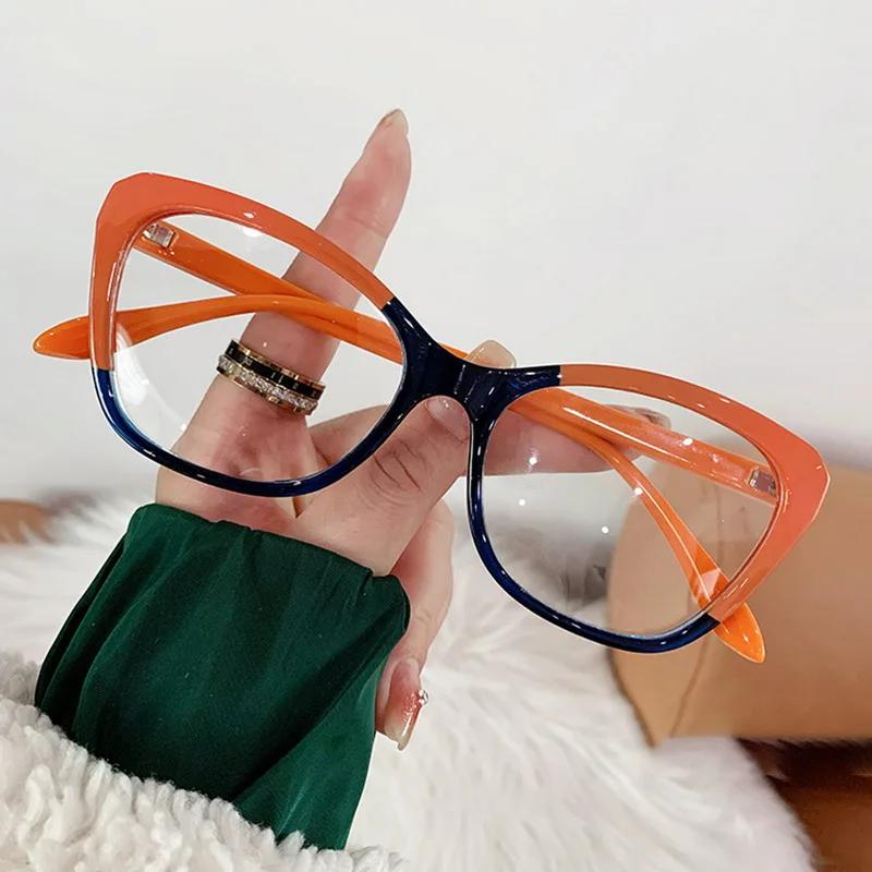 Gradient Color Fashion Tr90 Anti Blue Light Blocking Cat Eye Glasses Frame Women Luxury Designer Eyeglasses Ladies Optical Frame