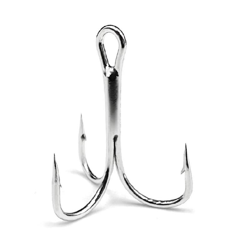 120pcs/box Fishing Treble Hooks Size 2#-10# Round Bent Treble Saltwater Hook