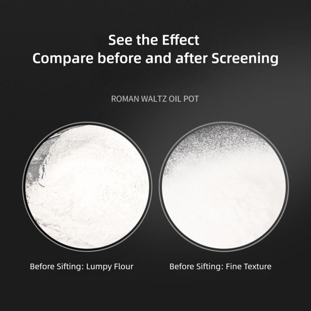 Tamis à farine en maille argentée Acier inoxydable Passoire à main Tamiseurs Tamis à farine Outil de pâtisserie