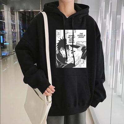 Jujutsu Kaisen Anime Fushiguro Megumi Graphic Hoodies Oversized Hooded Harajuku Long Sleeves Cotton Hoodie Men Women Clothes