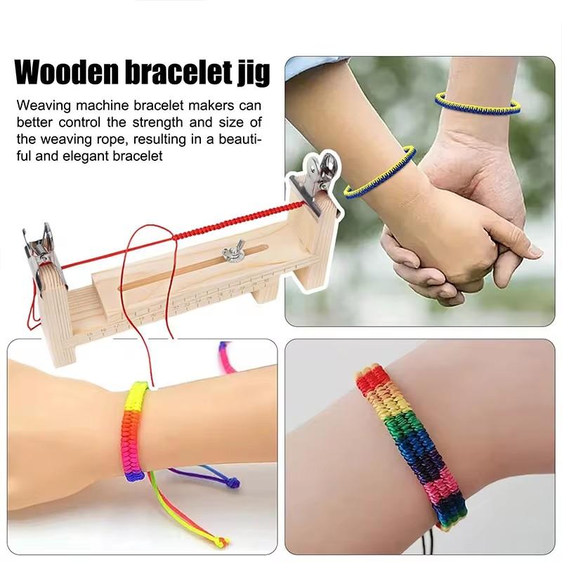 2026New Diy Bracelet Red Rope Solid Wood Braiding Frame Handmade Fixed Tools Braided Rope Artifacts Fixed Plate