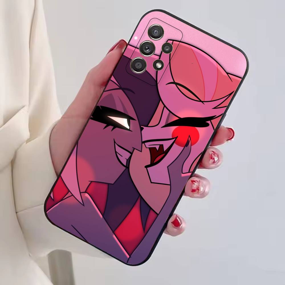 H-Hazbins Hotels Hot Cartoon Phone Case For Samsung S25,S24,S21,S22,S23,S30,Ultra,S20,Plus,Fe,Lite,Note,10,Black Cover