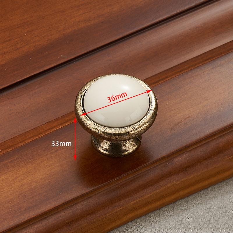 KAK Antique Bronze Ceramic White Cabinet Handles Zinc Alloy Drawer knobs Wardrobe Door Handle Simple European Furniture Hardware