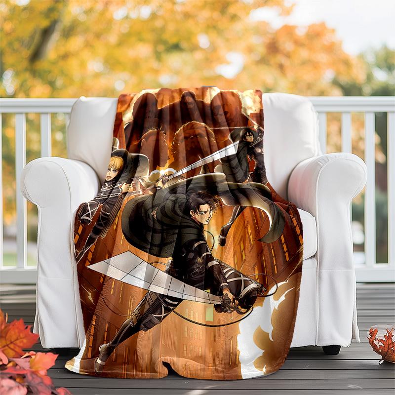 Attack on Titan2 printed throw blanket—lightweight,soft,warm;versatile blanket for all seasons—perfect as &air-conditioning throw,nap blanket