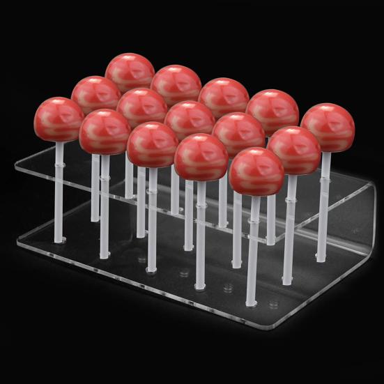 Yousheng 2Pcs Acrylic Lollipop Display Holder 15/20 Holes Clear Heavy Duty Non-slip Modern Lollipop Show Storage Organizer Stand
