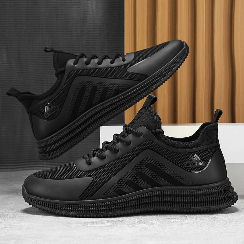 Men's Lightweight Soft Sole Casual Comfortable Shoes Thin Flat Bottom Resistant To Dirt Trendy Streamline Anti-slip Sports Shoes