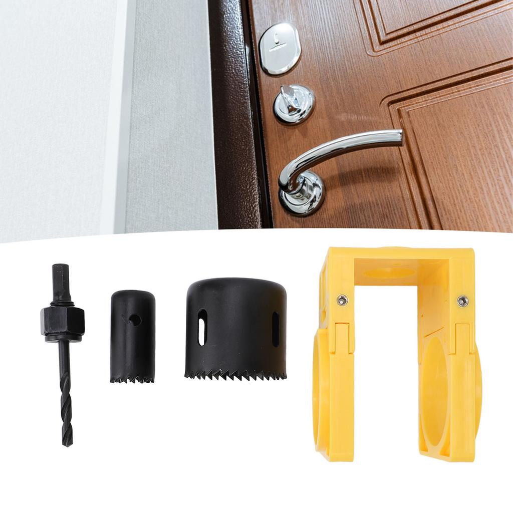 Lock Installation Kit with Template Carbon Steel Plastic Door Hole Saw Kit for Wooden Doors S Locksets