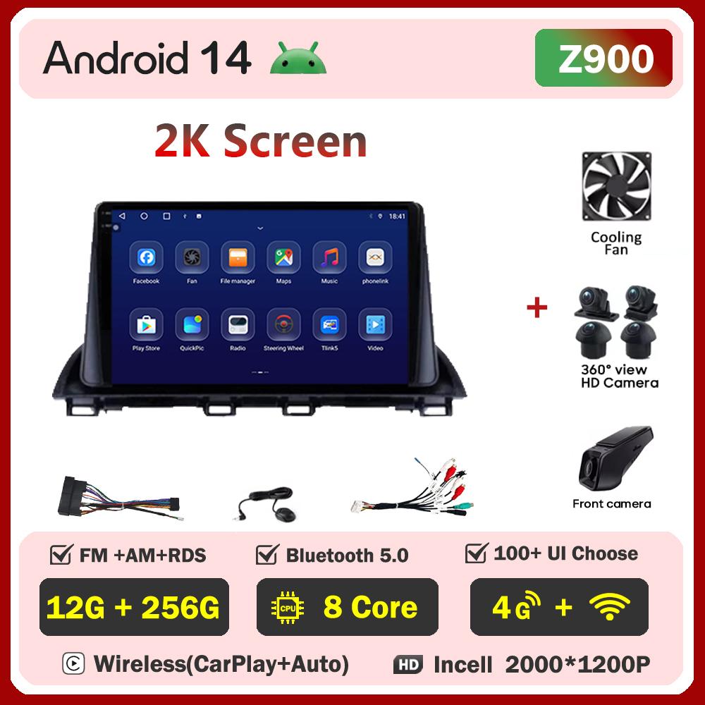 For Mazda 3 Axela 2014 22015 2016 2017-2019 Car Multimedia Video Player Touch Screen Android 14 Car Radio GPS Navigation Wifi