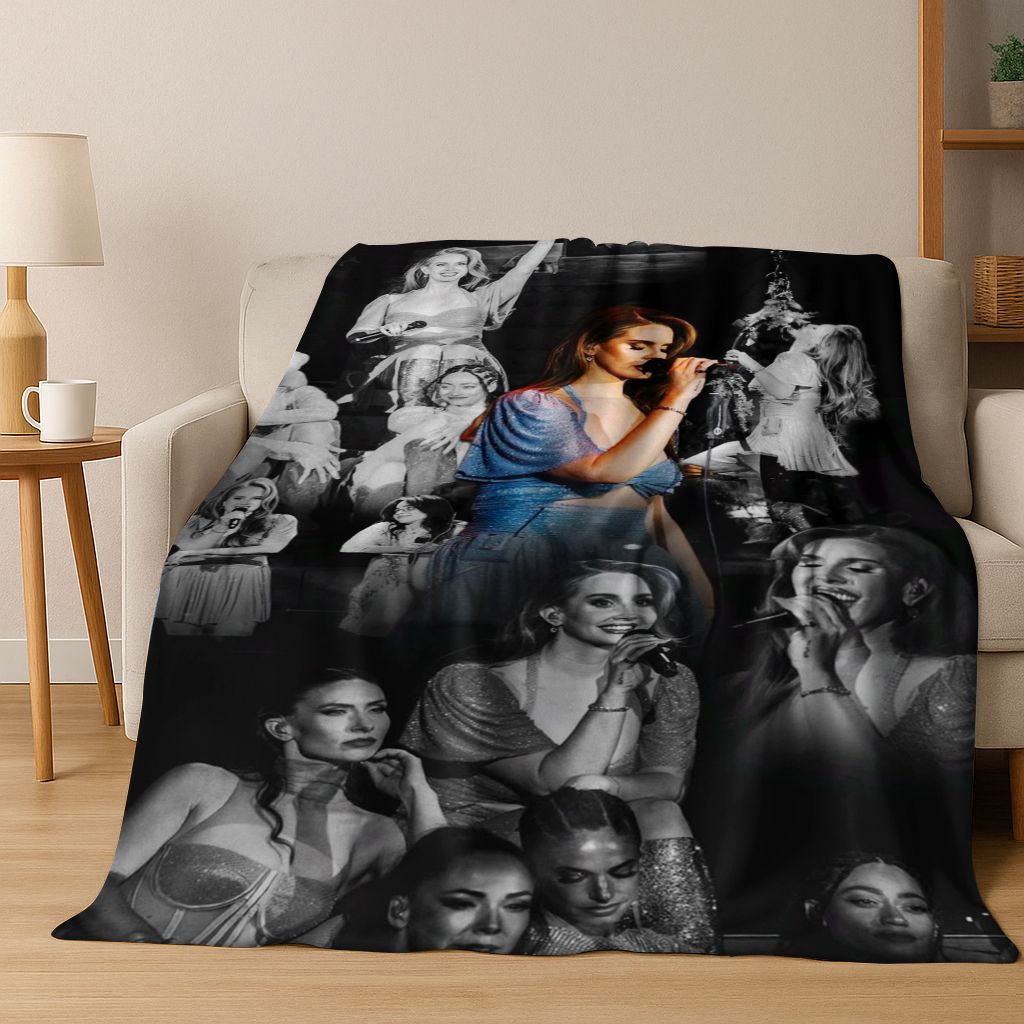 2026 Lana Del Rey Lizzy Grant Cantante Arte Coperta di Flanella, Morbida e Accogliente Coperta da Divano per Casa Camera da Letto Letto Divano Picnic Ufficio Coperta