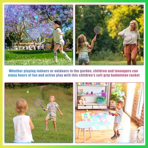 TUZHE Kids Badminton Set with Carry Case, Mini Badminton Rackets for Beginners, Outdoor & Beach Sports Game Toy