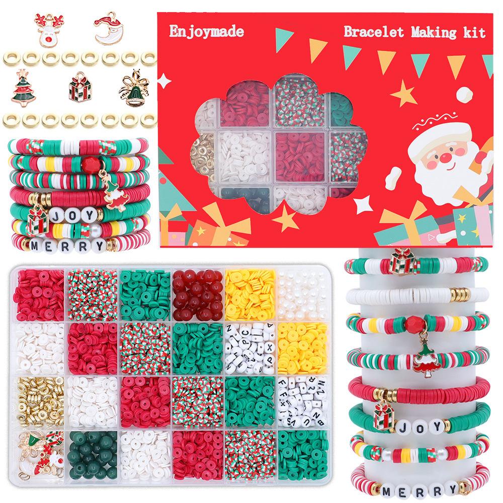DIY Christmas Jewelry Making Kit - Colors Soft for Bracelets and Necklaces, Holiday Supplies