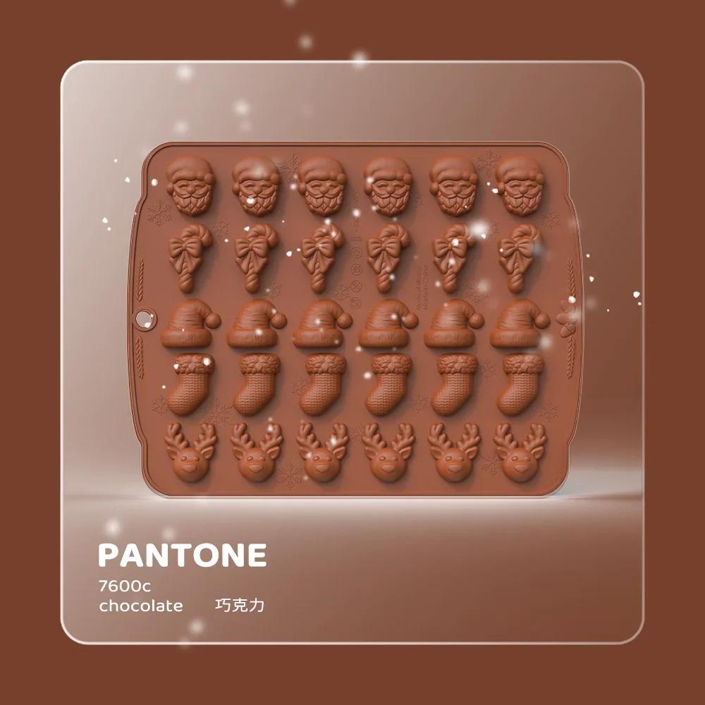 Nowa forma świąteczna 5-w-1 forma do czekolady silikonowa forma do ciasta choinka świąteczna