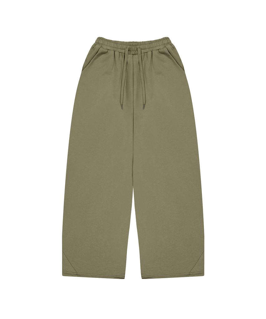 STANDARDERROR [All Seasons Or Fleece-Lined] 87-Stan278 Curved Back Pintuck Wide Loose Fit Sweatpants (4 Colors)