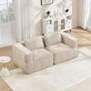 Modern Two-Seater Sofa, Modular Corner Sofa without Frame, 32D High-Density Foam, Deep Seat, Soft and Comfortable Cover, No Assembly Required, Beige.
