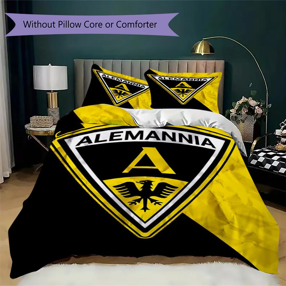Alemannia Aachen Pattern Bedding,Quilt Set Quilt Cover Pillowcase Home Birthday Gift(1 * duvet cover + 2 * pillowcase, without core)_lx