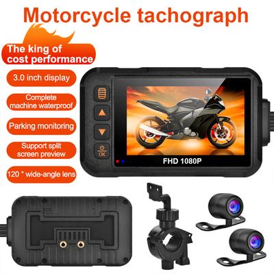 3Inch Motorcycle Dashcam DVR Waterproof Front & Rear Camera Video Recorder DVR Black Night Vision Box