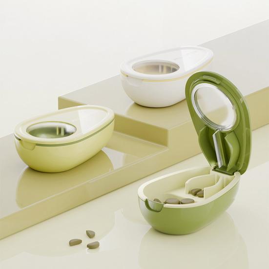Pill Cutter Storage Box Divider Food-Grade Safe Material Compact Design Odor Prevention Health Care Medicine Case Organizer