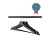 A Plus Boxed Wooden Look Hanger 12 Pieces Black Silver Clothes Hanger Trousers Shirt Hanger