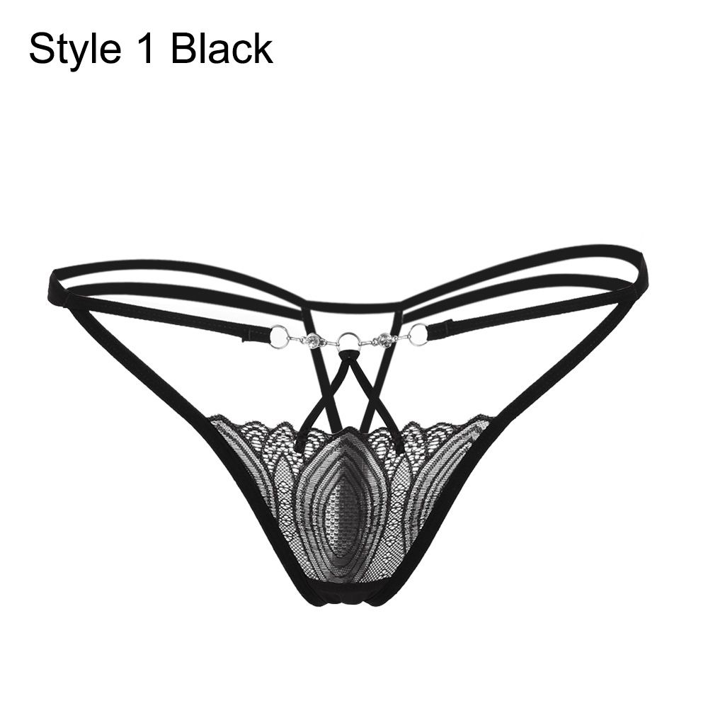 Fashion T-back Low Waist Briefs Women Erotic Lingerie Lace Flowers G-string Sexy Panties