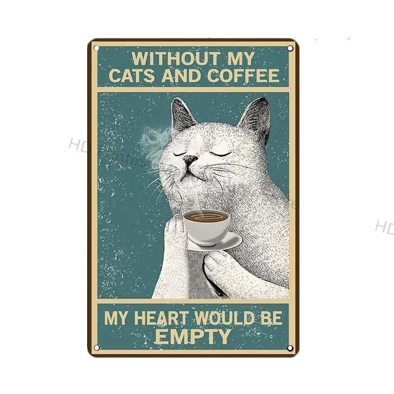 Black Cat Vintage Metal Sign Metal Retro Tin Plaque Poster For Bedroom Living Room Pet Shop Wall Decor Pin Up Funny Cat Plate