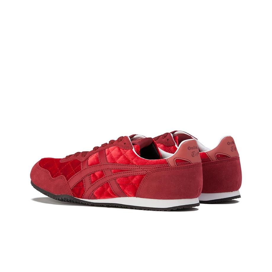 ONITSUKA TIGER Serrano Stoff Trendige Rutschfeste Strapazierfähige Leichte Niedrig geschnittene Lifestyle Freizeitschuhe Unisex Sneaker Rot 1183B390-600