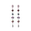 925 Silver Needle Long Chain Stud Earrings For Women Exquisite Zircon Geometric Tassel Pendant Earrings Luxury Jewelry