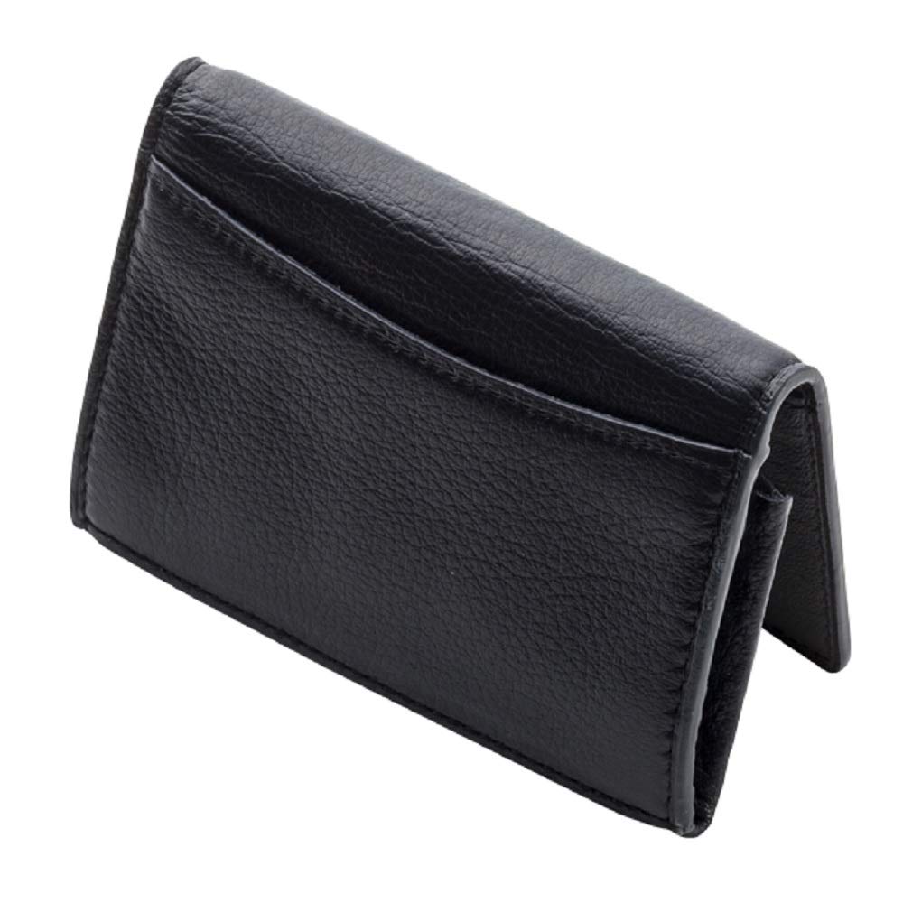 SPAD YAK Leather Business Card Accordion Navy X Black Holder, Gusset,