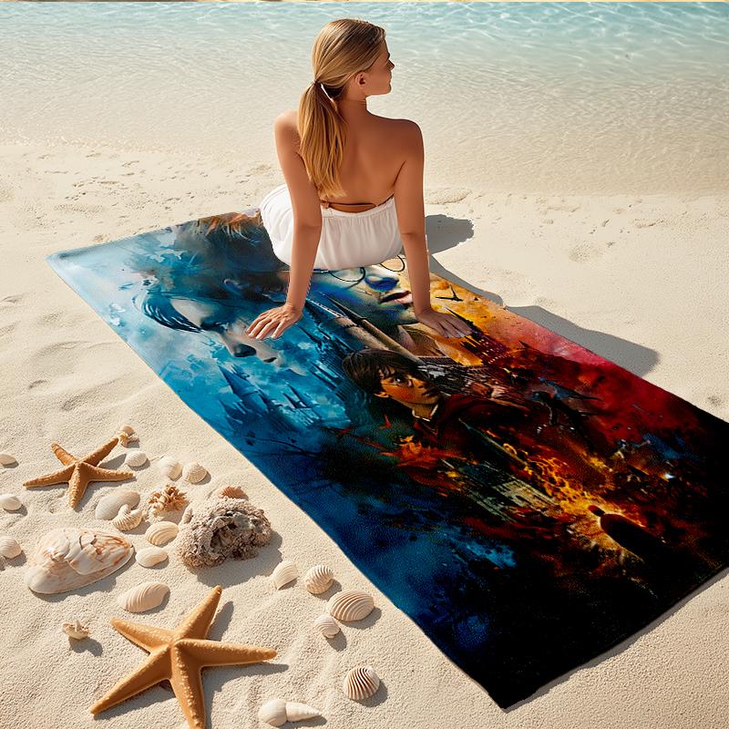 1Pc Magic Adventure Beach Towel, Quick Dry, Multi-Use for Beach Pool Gym Yoga Home Travel, Christmas, Halloween, Xmas Gift M929391