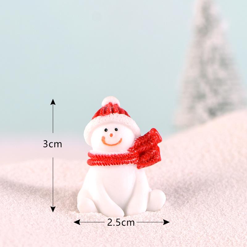 Christmas Tree Santa Claus Snowman Ornaments Miniature Garden Decor Figurines