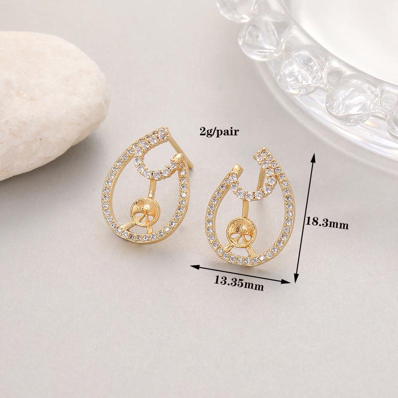Niche Design Pearl & Zircon Butterfly and Clover Stud Earrings with S925 Silver Needle