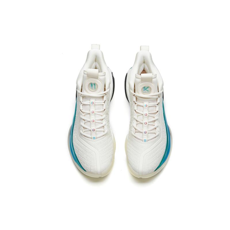 Anta KT7 Cushioning Anti-Slip And Wear-Resistant High-Top Basketball Shoes White Blue Sneakers 112221101-2