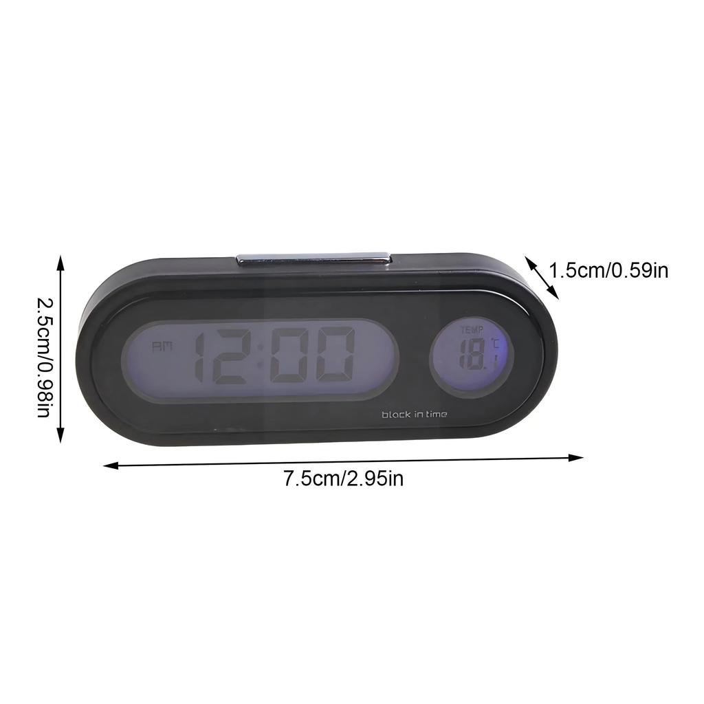 Smart Car Dashboard Thermometer Clock - Auto-Dimming Digital Display with Motion Sensor & Temperature Monitor